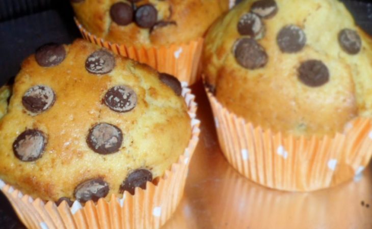 Receita fácil de Muffins com pepitas de chocolate