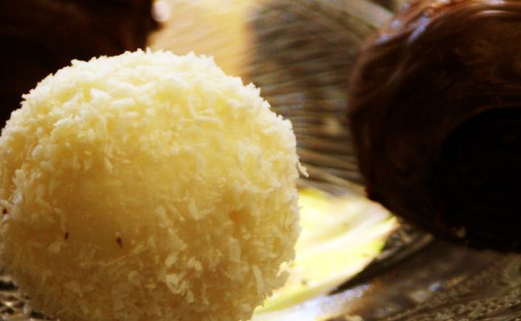 Bombons de coco que são uma delícia