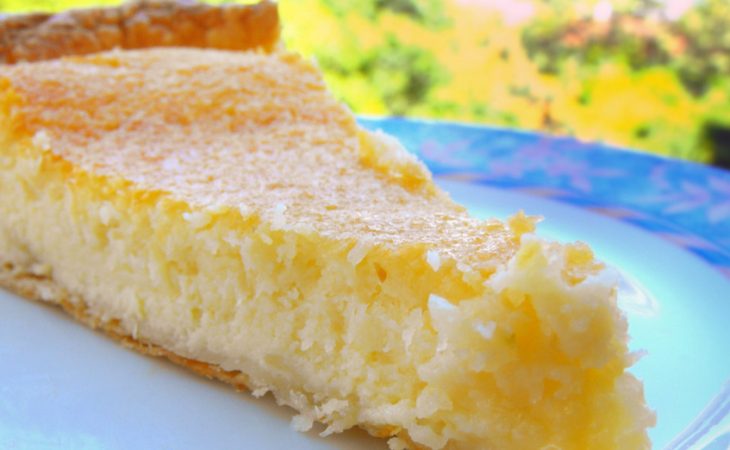 Tarte de coco com calda de Caipirinha