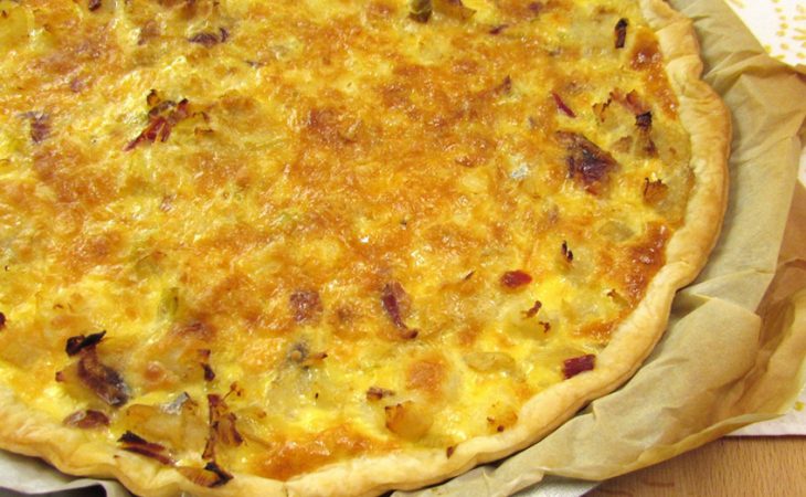 Tarte de bacalhau e alho francês deliciosa