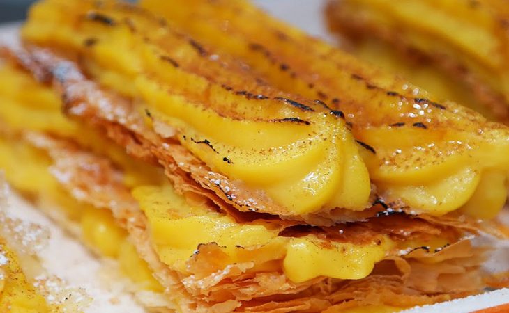Pastel de natas em mil-folhas de comer e chorar por mais