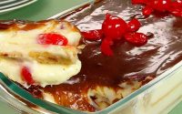 Pavê com cereja e creme de Nutella cheio de sabor