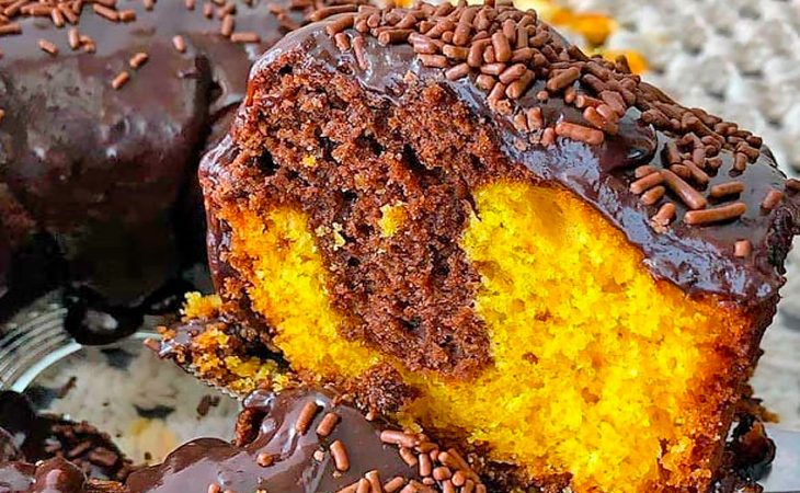 Bolo Mesclado de Cenoura e Chocolate