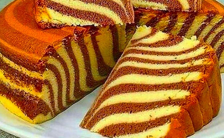 Bolo Zebra de Iogurte Grego cheio de sabor